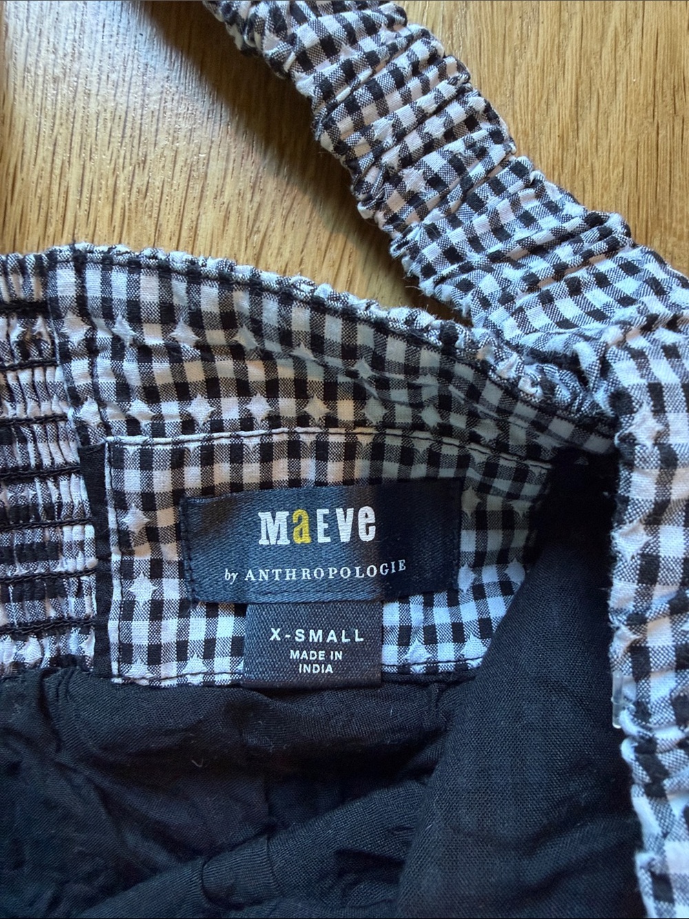 Maeve by Anthropologie Gingham Black and White Sundress with Crossback Straps - Picture 4 of 12